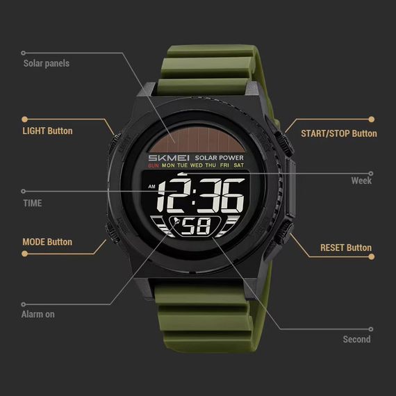 Спортивні чоловічі годинники для хлопця, Годинники туристичні для виживання спортивні спорт QF-19 | Зображення 3