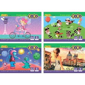 Альбом для рисования ZiBi А4, KIDS Line 8 листов, на скобе (ZB.1420) - Топ Продаж!
