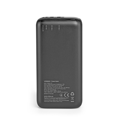Павербанк 30000mAh Videx VPB-297-B 22,5W чорний | Зображення 2