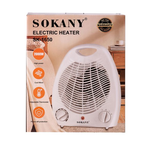 Тепловентилятор Sokany SK1650 2000W электрический белый | Зображення 3