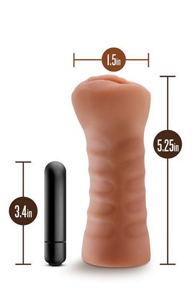 Мастурбатор вагіна реалістичний Blush Sofia з куляю, що вібрує, коричневий sexstyle | Зображення 2