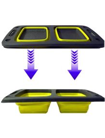 Доска-дуршлаг силиконовая складная миска-трансформер для овощей и фруктов 2 шт в одном