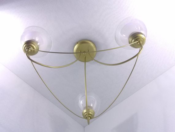 Люстра стельова на 3 лампочки 25186 Золото 32х52х52 см. | Зображення 1