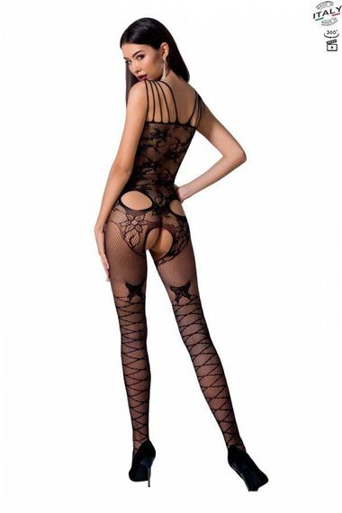 Ажурный бодистокинг с интимными вырезами Passion BS076 black sexstyle | Зображення 1