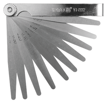 Набор щупи вимірювальні 0,05-0,5 мм 10х100 мм 10 штук YATO YT-7222