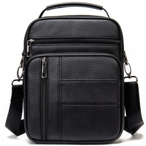 Чоловіча шкіряна сумка-барсетка через плече чорна Bexhill BX-02103 | Зображення 1