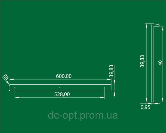 Планка стикувальна пряма на стільницю 38мм Чорна U-подібна ДС ОптимаЛайн | Зображення 2