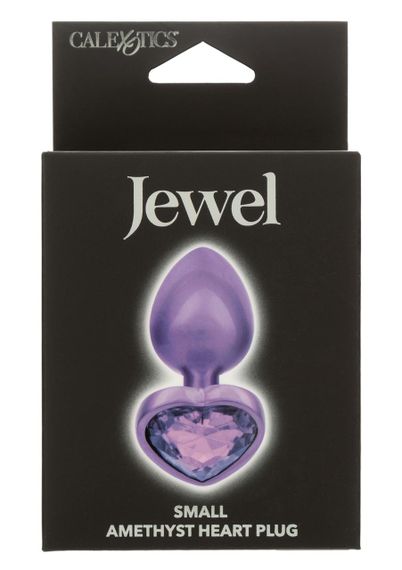 Анальная пробка CalExotics Diamond Heart Plug Small, фіолетова, 5,7 × 3,2 см Sex Aura
