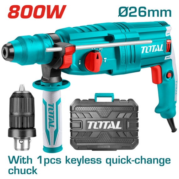 Перфоратор TOTAL TH308268-2 SDS-Plus, 800 Вт, 0-4000 об/хв + патрон