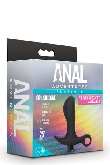 Анальна пробка вібратор силіконова Blush Anal Adventures Platinum Silicone Vibrating Pros — 10 режимів | Зображення 1