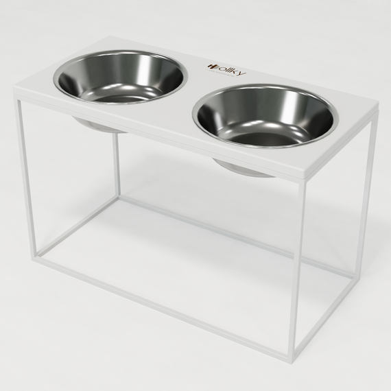 Миски на підставці для дуже великих собак Hollky Base XXL40 (2 × 2,8 л) BXXL40-643240-WHWH