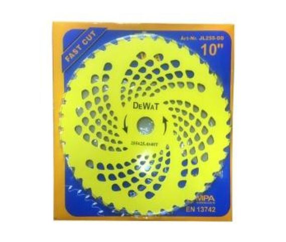 Ніж мотокоси 40T (Ø255/25.4 mm) (перемогитові зубці) (жовтий) BEST
