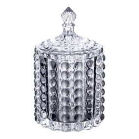 Конфетница стеклянная с крышкой Ø7.5 см ваза сахарница круглая HP-4-105