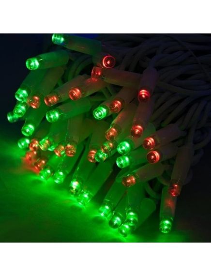 Світлодіодна гірлянда нитка вулична Led (2092) на 160 Bicolor світлодіодів електрична 1 режим 16 м на зеленому дроті Мультиколір | Зображення 3