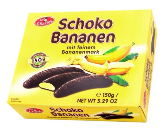 Конфеты банан в шоколаде Schoko Bananen, 150г, Австрия, суфле  в шоколаде