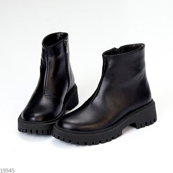 Комфортні чорні зимові черевики натуральна шкіра стильний мінімалізм | Зображення 5