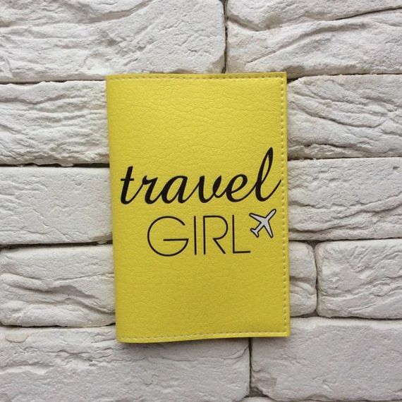 Обкладинка для паспорта Travel girl 5 (жовтий) | Зображення 1