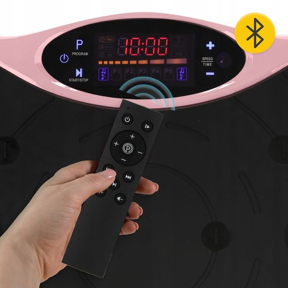 Віброплатформа для тренувань 4FIZJO Ultra+ з пультом та еспандерами Black/Pink (P-5905973402880) | Зображення 2