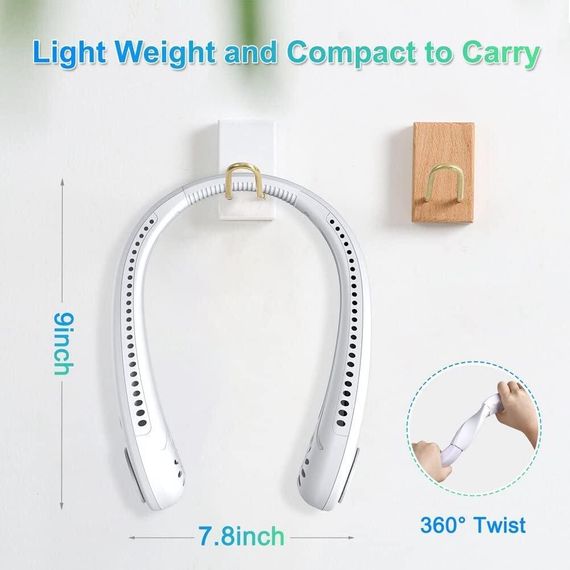 Вентилятор портативний шийний акумуляторний Hands-Free | Зображення 1