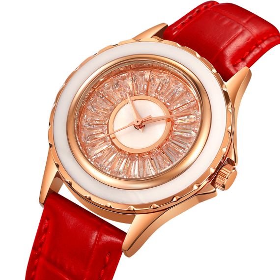 Класичний жіночий годинник Skmei 2172RGRD Rose Gold-Red | Зображення 1