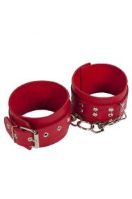 Оковы Leather Restraints Leg Cuffs, Red кожа sexstyle