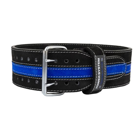 Пояс для пауерліфтингу Power System PS-3800  PowerLifting шкіряний Black/Blue Line L | Зображення 2