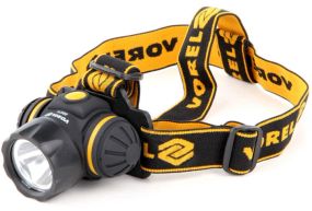 Фонарик налобный ударостойкий 3 функции 1LED 1W VOREL-88674