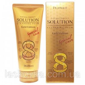 Пінка на основі золота і східних трав Deoproce Natural Perfect Solution Cleansing Foam Gold Edition