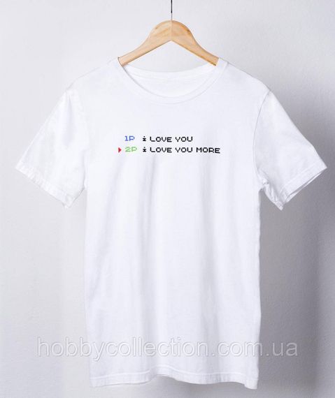 Футболка жіноча із принтом "i love you more" біла