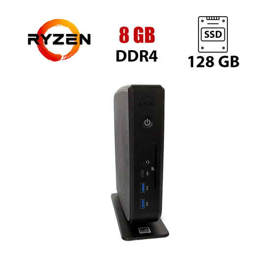 Неттоп Igel M350C USFF / AMD Ryzen R1505G (2 (4) ядра по 2.4 - 3.3 GHz) / 8 GB DDR4 / 128 GB SSD / AMD Radeon Vega 3 Graphics б/у