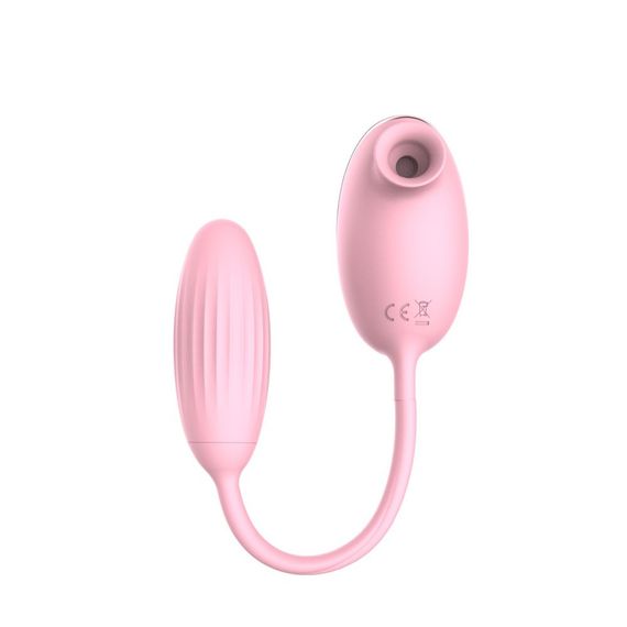 Вакуумний стимулятор клітора з віброяйцем High End Suction Love Egg PINK | Зображення 8
