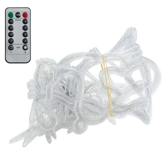 Гірлянда штора 2,5 м від мережі, з фігурками 12шт, Синій / Новорічна світлодіодна гірлянда на вікно | Зображення 6