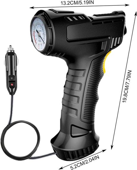 Портативний провідний компресор для шин 120 Вт, швидкий 12V насос, з манометром і LED-ліхтарем | Зображення 6