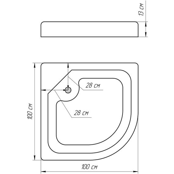 Душовий піддон BRAVO NYSA RL100F (RL100) | Зображення 1