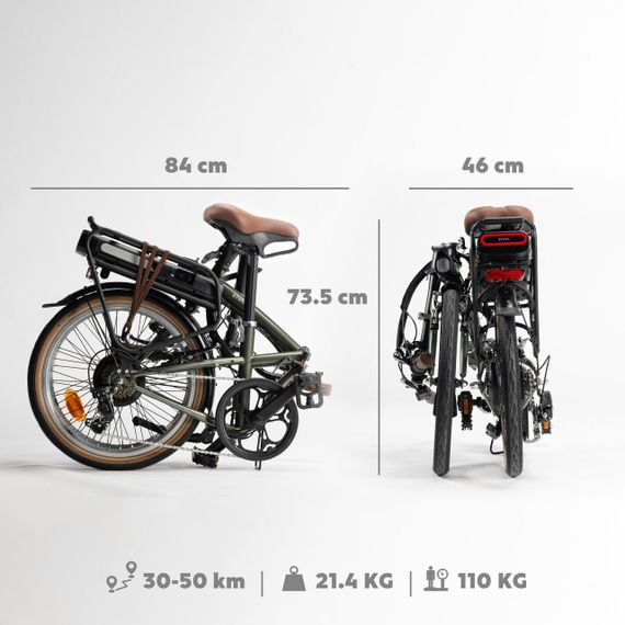 Велосипед електричний складаний E-Fold 500 зелений - One Size | Зображення 2