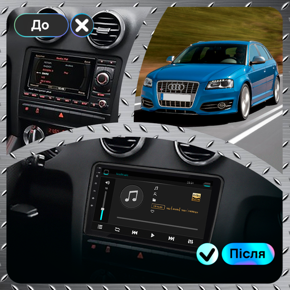 Штатная магнитола 9" Lesko для Audi S3 II (8P) Рестайлинг 2008-2012 Top 2/32 4G WiFi GPS Ауди | Зображення 2