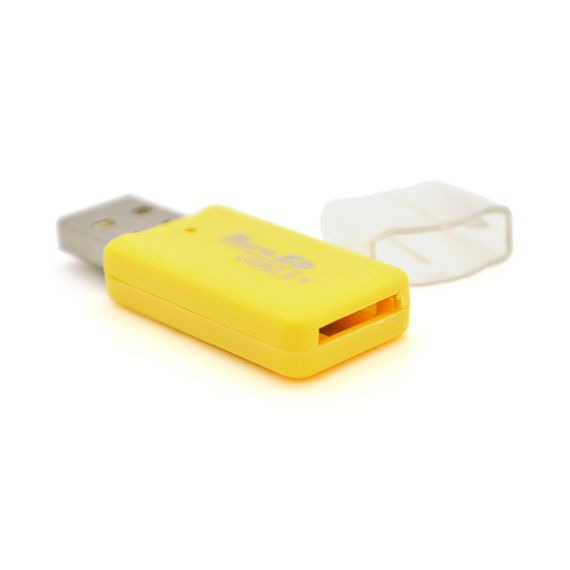 Кардридер універсальний MERLION CRD-1VL TF/Micro SD, USB2.0, Yellow