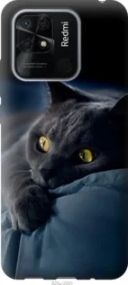 Чехол на Xiaomi Redmi 10C Дымчатый кот из пластика FCh_032901