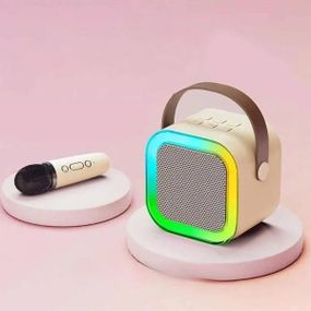 Караоке дитяче з LED підсвічуванням з одним мікрофоном K12 Біле