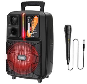 Портативна колонка HOCO BS37 з провідним мікрофоном, чорна