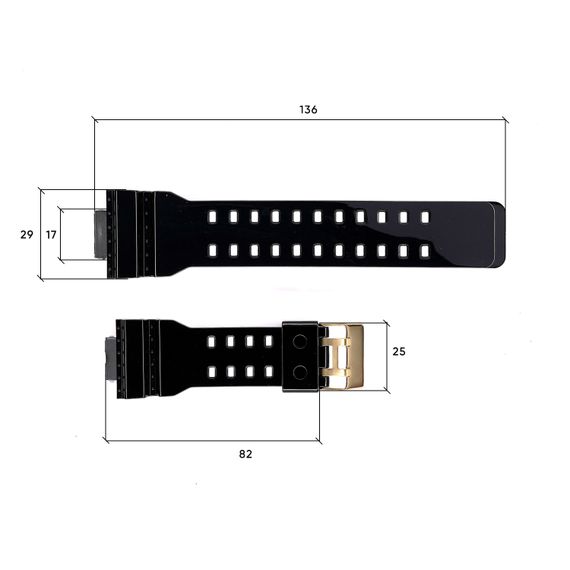 Ремінець для годинника Skmei 1834BKGD Black-Gold | Зображення 2