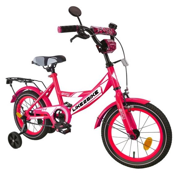 Велосипед 2-х колісний дитячий 241401 Like2bike Sky 14 Рожевий shop (6922302414016)