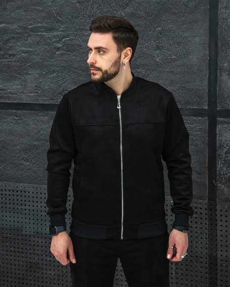 Бомбер замшевий чорний S XL | Зображення 4