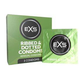 Презервативы - EXS Ribbed And Dotted, 3 шт. sexstyle