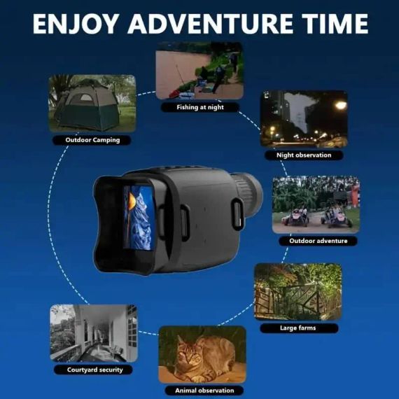 Модернизированный монокуляр, цифровой инфракрасный телескоп ночного видения для 100% темноты с 16-кратным зумом | Зображення 1