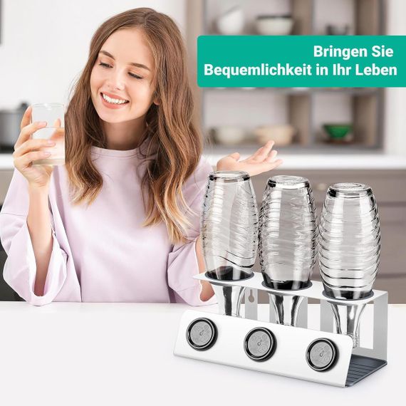 Подставка для сушки бутылок и крышек, держатель со съемным поддоном капель, для газированной воды SodaStream | Зображення 4