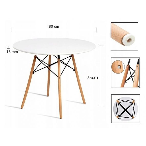 Стіл обідній кухонний круглий Bonro Бонро В-957-800 Чорний (41300024) | Зображення 4