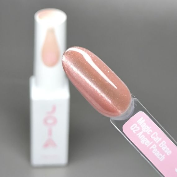 База для ногтей JOIA vegan Magic Cat Base 02 Angel peach (с эффектом кошачьего глаза) 8мл | Зображення 1