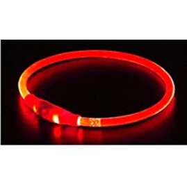 Светодиодный LED ошейник для собак с зарядкой USB 50 см., Красный (sv2146r), Розовый | Зображення 2