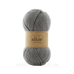 Шкарпеткова пряжа Alize Wooltime, сірий меланж 21